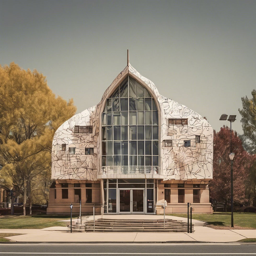 Fotografía del exterior del edificio de la biblioteca.